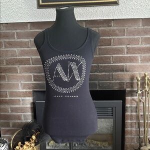 Armani Exchange Studded Black Tank Top